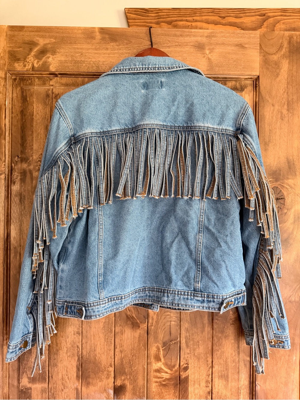 DRIFTWOOD Light Blue Denim Jacket with Fringe